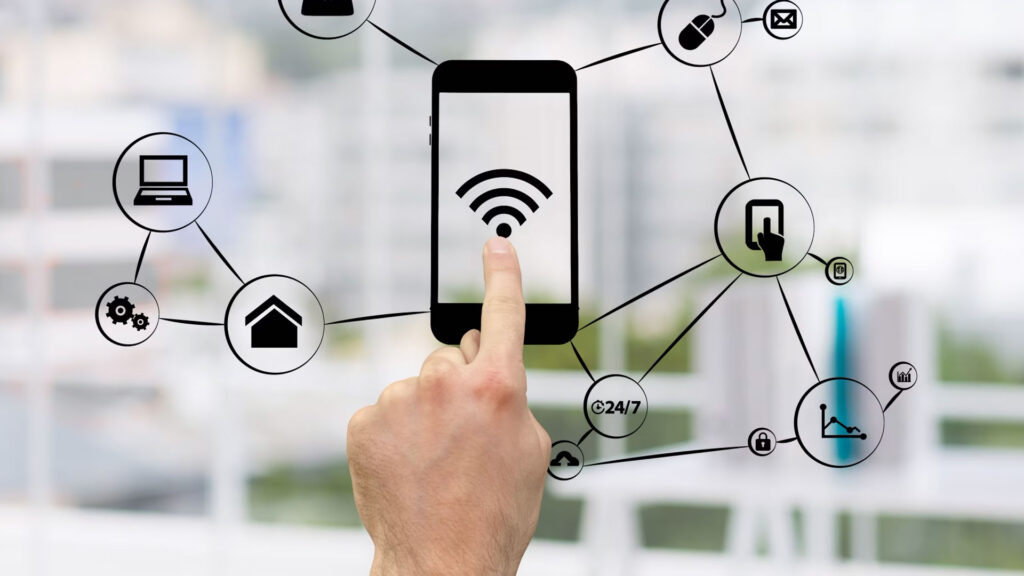 Eine Schemazeichnung für ein WLAN Netzwerk im Haus